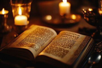 Close-Up of an Open Haggadah