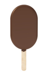 Stick ice cream isolated on transparent background. 3D illustration