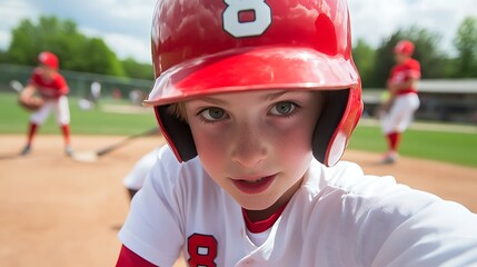 Youth Baseball Players in Action Capturing the Spirit of Team Sports and Competition