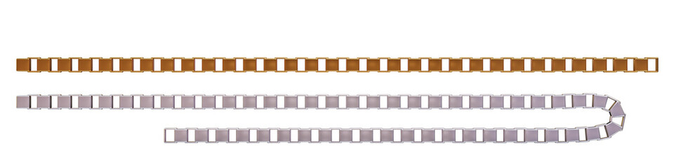 necklace chain assembly connected metal link line 3D rendering	
