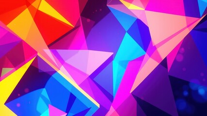 Obraz premium Vibrant Abstract Polygonal Background with Bright, Saturated Colors and Shimmering Effects
