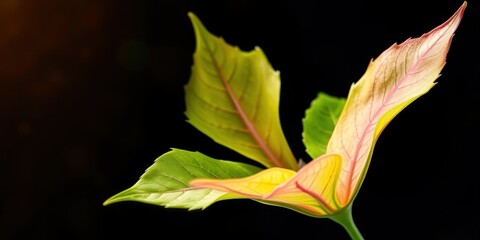 Close-up view of vibrant foliage displaying a spectrum of yellow and green hues against a dark background