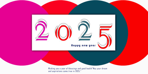 2d illustration 2025 New Year 