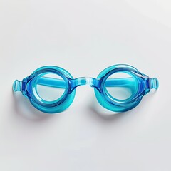 Fototapeta premium A pair of blue swimming goggles designed for aquatic sports and protection. isolated on white background