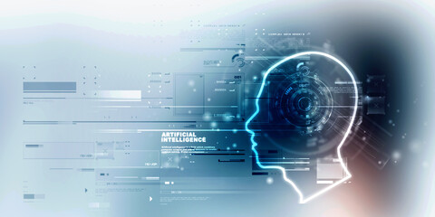 2d illustration digital Artificial mind concept
