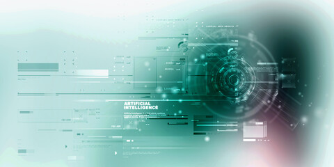 2d illustration Abstract futuristic electronic circuit technology background
