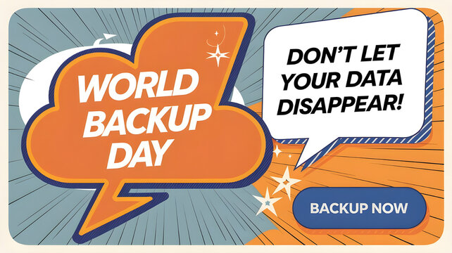 World Backup Day banner design,World Backup Day card with typography design.