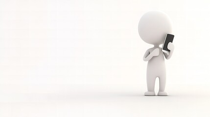 3D Stick Figure Taking a Phone Call