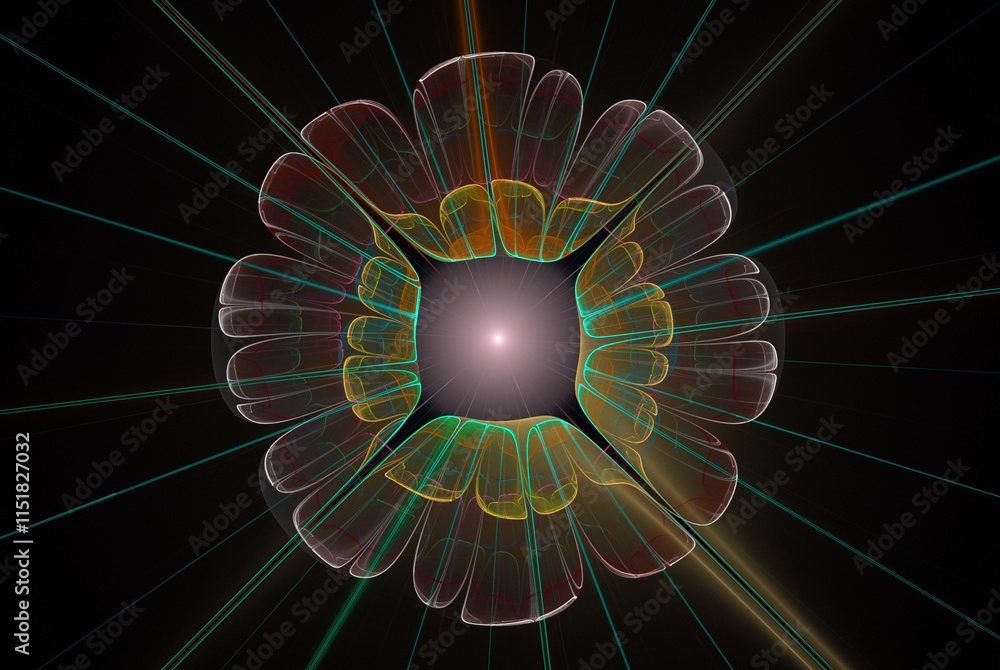 Poster computer generated fractal pattern and shape