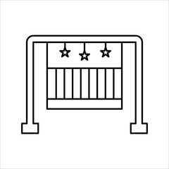 Baby jumper line icon. linear style sign for mobile concept and web design. Baby swing outline vector icon. Symbol, logo illustration. Vector graphics