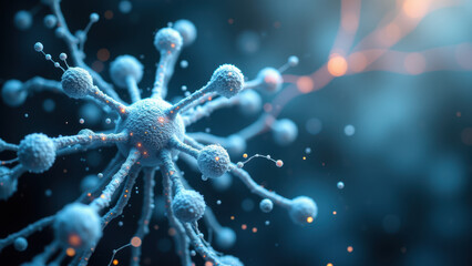 Obraz premium SEM image of a neuron with dendrites illustrating semaglutide effects.