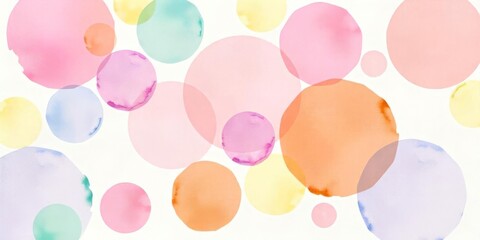 Pastel Watercolor Circles Abstract Background Soft Colors Spring Theme