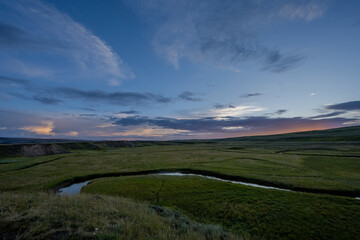 Evening Color Over Hayden Valley and Alum Creek