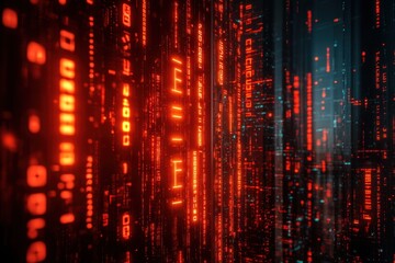 Fototapeta premium Cyberpunk Digital Rain Abstract Background