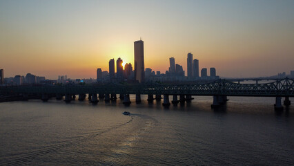 Obraz premium Sunset in Seoul, Korea