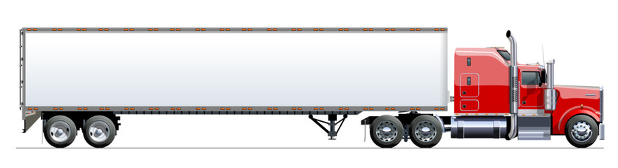 Vector truck template isolated on white