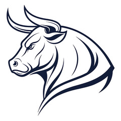 Obraz premium bull head silhouette vector illustration, logo type