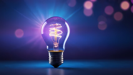 the glow of a photo bulb, featuring soft gradients of warm light transitioning into cool blues and purples, with scattered bokeh effects and subtle lens flare accents