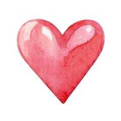 Fototapeta premium Heart shape illustration in vibrant red watercolor showcasing creativity and artistic expression