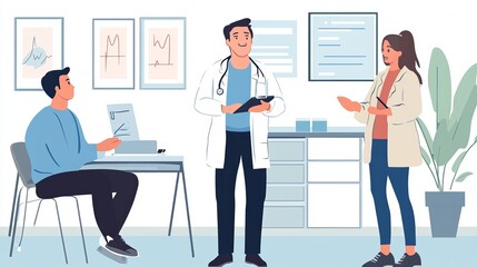 Obraz premium Patient Care: Doctor Discussing Diagnosis and Treatment Options 