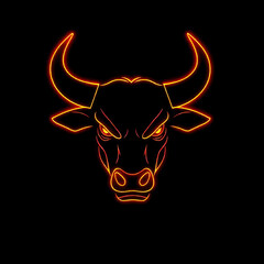 An elegant BULL head silhouette icon set against a clean white backdrop