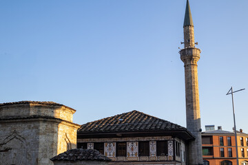 TETOVO, MACEDONIA - December 22, 2024: Aladza painted mosque, Tetovo, Macedonia 