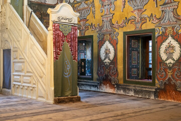 TETOVO, MACEDONIA - December 22, 2024: Aladza painted mosque, Tetovo, Macedonia 