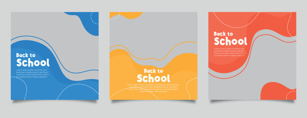 Social media post templates for new student admission. Digital marketing vector set. Social media layouts, poster and banner designs. Editable social media post templates.