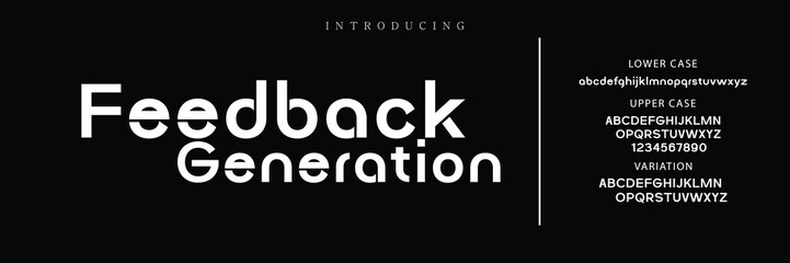 Minimal modern logo alphabet fonts. Typography minimalist urban sana serif digital fashion future creative logos fonts. vector illustration