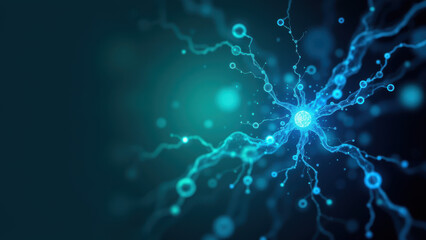 Fototapeta premium 3D rendering of a molecule's molecular structure with highlighted atoms and electrons surrounding a central nucleus.