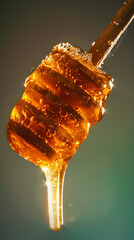 honey dripping from a honey stick