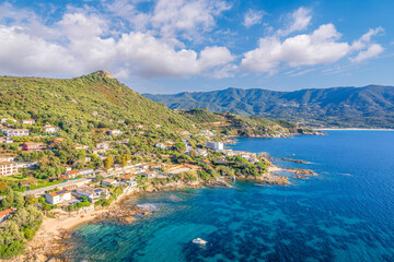 Naklejka premium Landscape with Corse du Sud coast in Corsica island, France