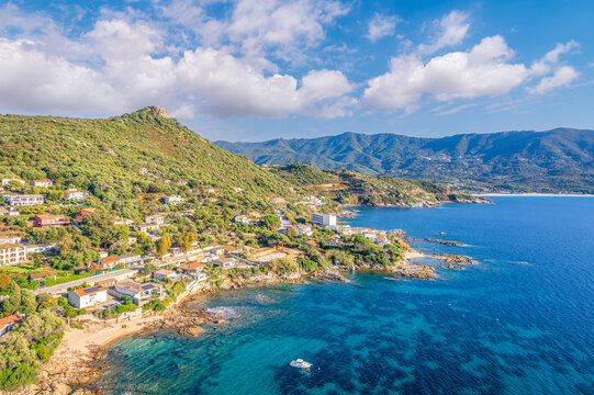 Landscape with Corse du Sud coast in Corsica island, France