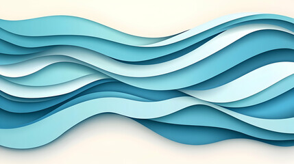 Fototapeta premium Abstract Paper Waves Ocean Background Design.