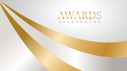 Awards background with gold and silver ribbons, perfect for ceremonies, certificates, presentations, and promotions. Modern and luxurious design exuding prestige and professionalism