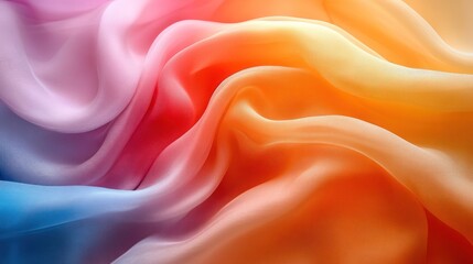 Fototapeta premium Rainbow ombre silk fabric texture background.