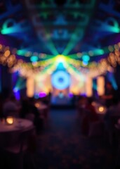 bokeh blue of  Blur the colorful lighting of the event venue  abstract bokeh light background bright 