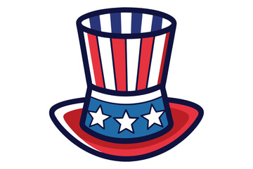 American hat red and blue colors vector illustration