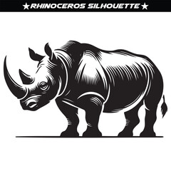 Rhinoceros silhouette, high quality editable vector