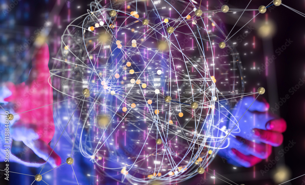 Aufkleber conference digital network and data concept 3d