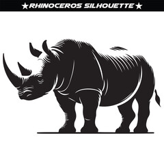 Fototapeta premium Rhinoceros silhouette, high quality editable vector