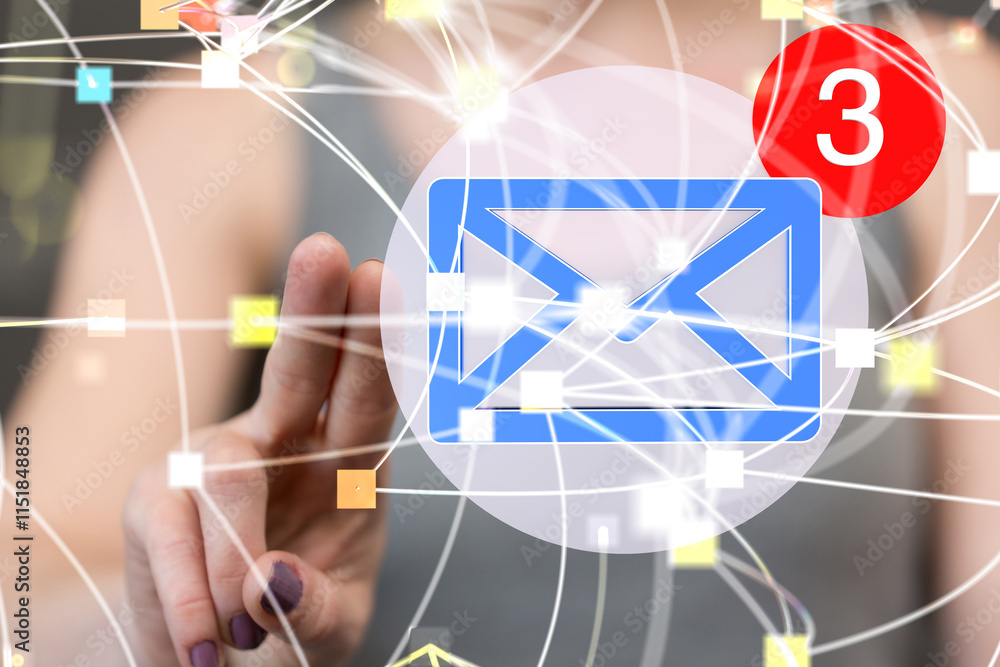 Aufkleber Mail Communication Connection message to mailing