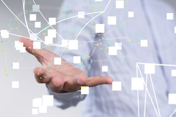 Stack of hands showing unity and teamwork  3d.