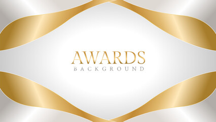 Awards background with gold and silver ribbons, perfect for ceremonies, certificates, presentations, and promotions. Modern and luxurious design exuding prestige and professionalism