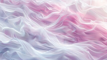 Obraz premium A serene, flowing pattern of white and pink waves
