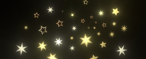 XMAS stars. Confetti celebration, Falling golden abstract decoration for party, birthday celebrate,