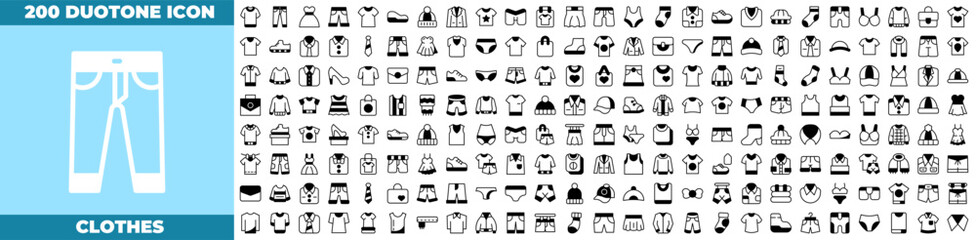 Clothes Duotone Editable Icons set