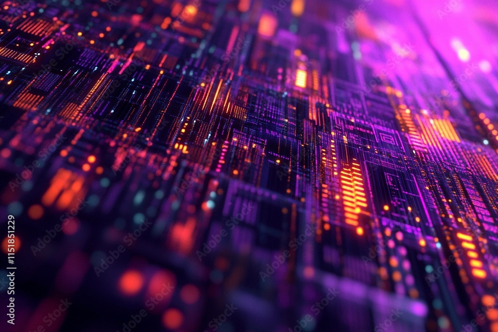 Aufkleber digital server space filled with colorful data patterns and connections. generative ai
