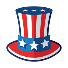 A hat with an American flag on white background