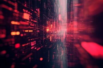 Digital data flowing through a virtual server environment. Generative AI